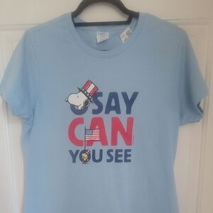 Port and Company Light Blue Tee with Patriotic Design